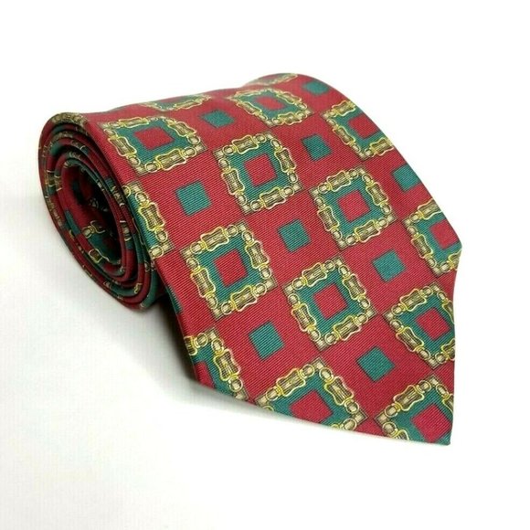 Vtg Paolo Gucci Horseshoe Italy Silk Necktie